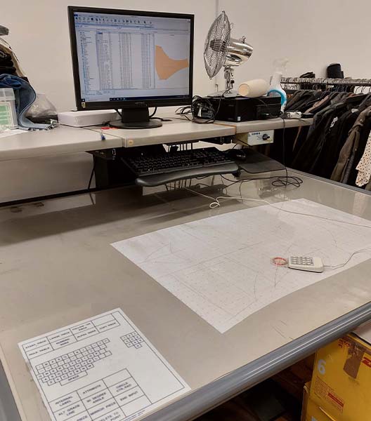 Pattern room desk in AllSaints head office